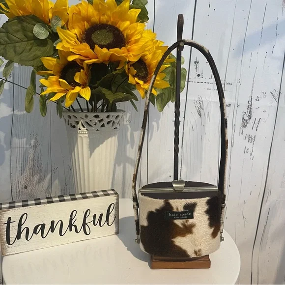 Kate Spade purse *RARE* Vintage Faux Cow hide print. Preowned - Picture 2 of 16